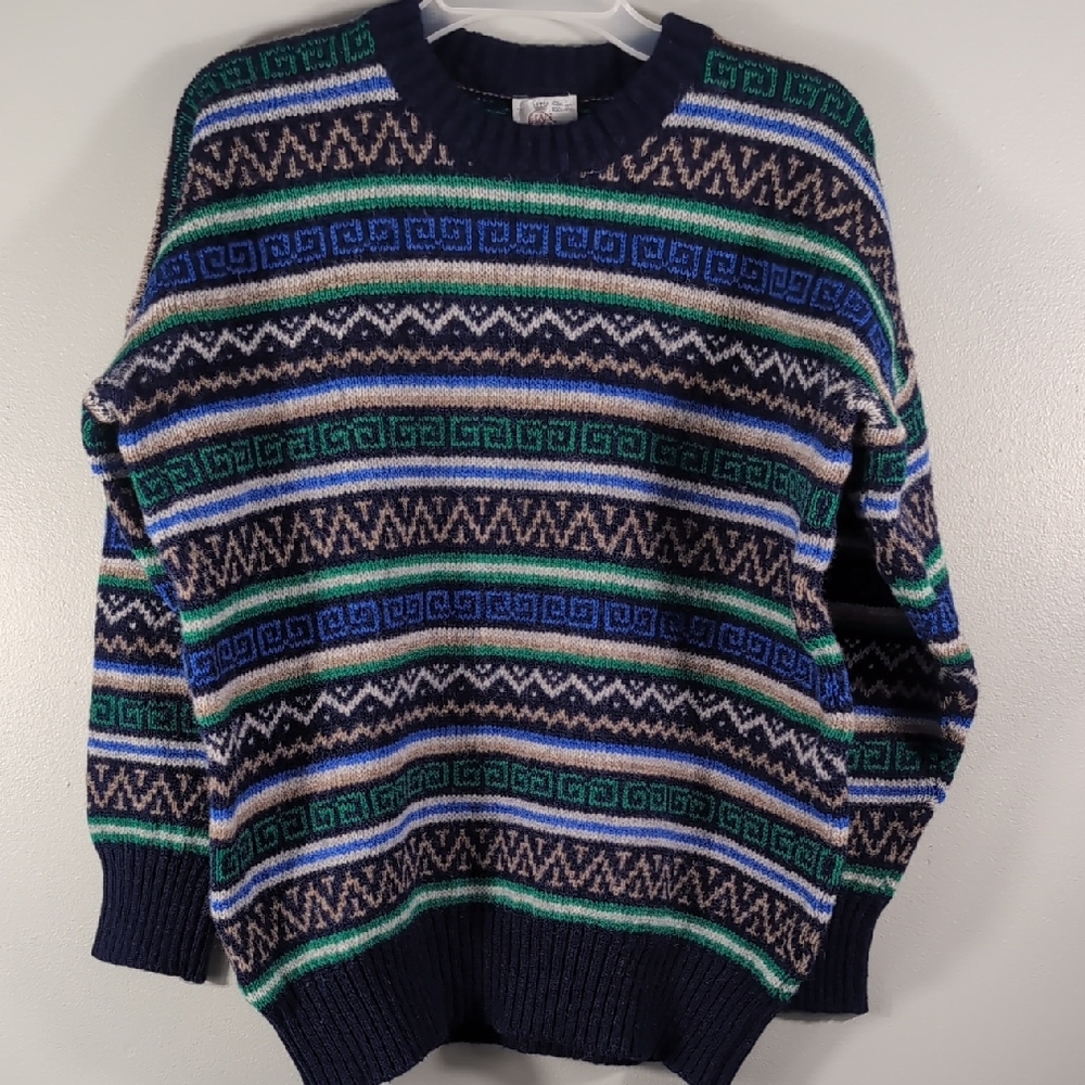 Gorgeous Vintage Pure Shetland Wool Unisex Sweater From Scotland.